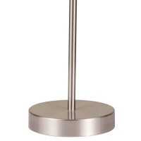 Infuse contemporary elegance in your home with this stylish and functional Table Lamp available in a set of 2 Incorporating a fabric drum shade in the hue of white it comes with an aluminum pull chain The brushed nickel stainless steel base with tube prov