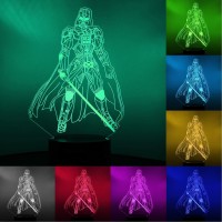 Junnire B Darth Vader Toys 3D Led Acrylic Night Light With Remote & Smart Touch 16 Colors Changing Dimmable Usb Powered Bedroom Decoration Table Lamp Sleep Light For Kids Boy & Girl Gifts