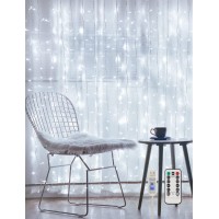 Suddus White Curtain Lights For Bedroom Wall 200 Led Twinkle Lights With Remote 8 Modes Timer Usb Plugin String Lights For We