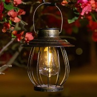 Solar Lantern Outdoor Waterproof To Hanging -Decorative Retro Metal Waterproof Solar Outdoor Lights - Outdoor Decorative Lights For Garden Outdoor Pathway-With Sheep Hook