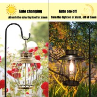 Solar Lantern Outdoor Waterproof To Hanging -Decorative Retro Metal Waterproof Solar Outdoor Lights - Outdoor Decorative Lights For Garden Outdoor Pathway-With Sheep Hook