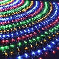 Kemooie 198 Led Christmas Net Lights, 9.8Ft X 6.6Ft Plug In Mesh Lights, Connectable 8 Twinkle Modes Waterproof String Lights For Garden Bush Window Christmas Decorations (Multicolor)