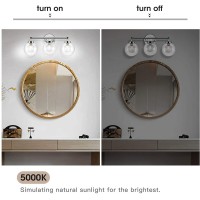 Bathroom Light Fixtures Vanity Light:Oowolf 11W 5000K 3 Light Globe Bathroom Vanity Light Fixtures With G9 Bulb,Bathroom Lights Over Mirror,Glass Lampshades,Bathroom Light For Mirror Bedroom