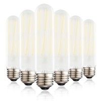 Dimmable T10 Frosted Led Bulbs,6W Led Tubular Edison Bulbs 60 Watt Equivalent,600Lm,Daylight 4000K,E26 Medium Base Lamp Bulb For Desk Lamp, Pendant Lights,Cabinet Display Cabinet Etc. (6-Pack)