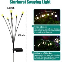 Solar Powered Firefly Lights Outdoor 10 Pack Solar Firefly Lights Outdoor Waterproof, Color Changing Firefly Solar Garden Lights Outdoor Starburst Swaying Lights For Yard Patio Pathway Decoration