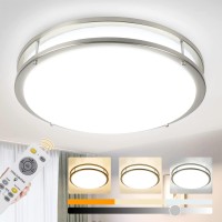 Dllt 48W Dimmable Flush Mount Led Ceiling Light Fixture 176 Round Close To Ceiling Lights With Remote Control Modern Ceilin