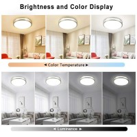 Dllt 48W Dimmable Flush Mount Led Ceiling Light Fixture 176 Round Close To Ceiling Lights With Remote Control Modern Ceilin