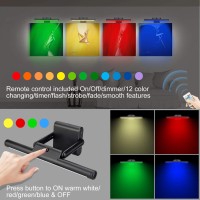 Luxsway Rechargeable Picture Light, Wireless Painting Light, 12 Colors Changing Artwork Light With Rotate Light Head, Dimmable Display Art Light For Dart Board Poster Gallery