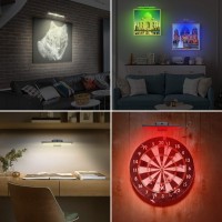 Luxsway Rechargeable Picture Light, Wireless Painting Light, 12 Colors Changing Artwork Light With Rotate Light Head, Dimmable Display Art Light For Dart Board Poster Gallery