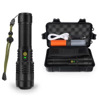 Yxqua 12000 Lumen Flashlight, Usb Rechargeable Flashlight Xhp70.2, High Powered Handheld Led Flashlight, Super Bright Flash Light, 5 Modes For Emergency, Hiking, With Holster