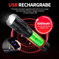 Yxqua 12000 Lumen Flashlight, Usb Rechargeable Flashlight Xhp70.2, High Powered Handheld Led Flashlight, Super Bright Flash Light, 5 Modes For Emergency, Hiking, With Holster