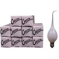 Creative Hobbies 6-Pack, Silicone Dipped Candle Light Bulbs, 7 Watt, Longer Life Country Style, Electric Candle Lamp Replacement Light Bulbs Individually Boxed