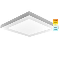 Luxrite 1X1 Ft Led Panel Flush Mount Lights, 18W Edge-Lit, 5 Color Options 2700K | 3000K | 3500K | 4000K | 5000K, 1500 Lumens, Surface Mount Led Ceiling Light, Damp Rated, Ul Listed