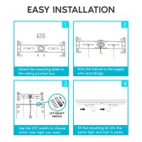 Luxrite 1X1 Ft Led Panel Flush Mount Lights, 18W Edge-Lit, 5 Color Options 2700K | 3000K | 3500K | 4000K | 5000K, 1500 Lumens, Surface Mount Led Ceiling Light, Damp Rated, Ul Listed