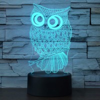 I-Chony Owl Gift Night Light For Kids,Owl 3D Illusion Lamp - 7 Colors Auto Changing Touch Table Lamp Bedroom Decorations Bedside Lamp - Owl Gifts For Kids Boys Girls Teens Women Christmas Gifts