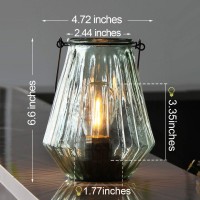 Battery Operated Lamp Hanging,Cordless Led Table Lamp With Timer, Decorative Lantern Lights Outdoor Indoor Decor For Patio/Home/Hallway/Deck/Spareroom/Bedroom/Tabletop/Fireplace/Vintage Style (Lgreen)