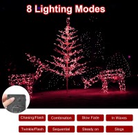 Bolweo Valentines Day Decoration Red Solar String Lights, 39.4Ft 120 Led Solar Fairy Lights, Waterproof Starbright Rope Solar Powered Outside Home Patio Pathway Diwali Christmas Decorations