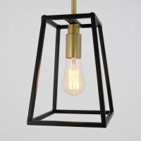 Artika Carter 1-Light Modern Mid-Century - Farmhouse Pendant Light Fixture, Black And Gold Finish - Ideal For Kitchen Island Light - Bulb Not Included