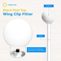 Kastlite White Post Top Wing Clip Fitter Fits 525 Acornglobe Opening 3 Pole Mount Usa Made Polycarbonate Outdoor Lam