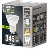 Integral Led - Gu10 Led Spot - 4,2 Watt - 2700K Extra Warm White - 390 Lumens - Dimmable