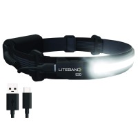 Optimal Ventures Liteband Activ 520 Wide-Beam Led Headlamp, 210?Illumination, 520 Lumens, Lightweight, Rechargeable, Usb-C, Red Led Mode, Camping, Running, Hiking, Fits Hard Hats, Night