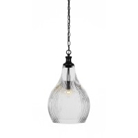 Carina Chain Hung Pendant In Matte Black Finish With 11.5