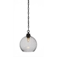 Kimbro Chain Hung Pendant In Matte Black Finish With 9.75