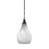 Carina Chain Hung Pendant In Matte Black Finish With 11.5