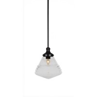 Juno Stem Hung Pendant In Matte Black Finish With 9.75