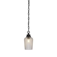 Cordova Chain Hung Pendant In Matte Black Finish With 5