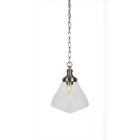 Juno Chain Hung Pendant In Brushed Nickel Finish With 9.75