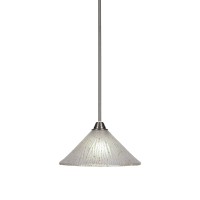 Paramount 1 Light Pendant In Brushed Nickel Finish With 12