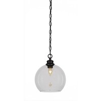 Kimbro Chain Hung Pendant In Matte Black Finish With 9.75