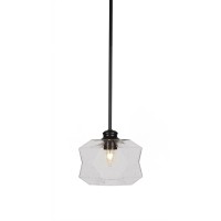 Rocklin Stem Hung Pendant In Matte Black Finish With 9