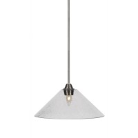 Paramount 1 Light Pendant In Brushed Nickel Finish With 16