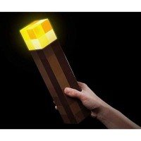 Minecraft Brownstone Torch Lamp | 11.5 Inch Led Night Light | Usb Charging Port