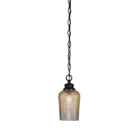 Cordova Chain Hung Pendant In Matte Black Finish With 5