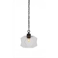 Rocklin Chain Hung Pendant In Matte Black Finish With 9