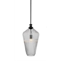 Carina Stem Hung Pendant In Matte Black Finish With 10