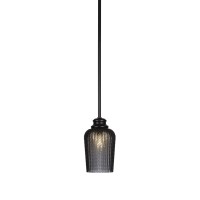 Cordova Stem Hung Pendant In Matte Black Finish With 5