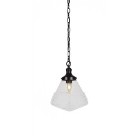 Juno Chain Hung Pendant In Matte Black Finish With 9.75