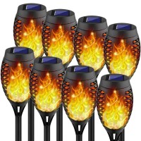 Kurifier Solar Outdoor Lights, 8Pack Torch Light With Flickering Flame, Waterproof Solar Garden Lights For Patio Yard Path, Flame Torches For Outside Dcor & Lighting