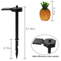 Garden Decor Solar Stake Lights - 2 Pack Outdoor Pineapple Waterproof Lights Pathway Yard Lawn Walkway Decoration