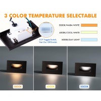 Cloudy Bay Dimmable Upgraded 3 Color 120V Led Indoor Outdoor Step Lights 3000K4000K5000K 3W 55Lm Stair Light Oil Rubbed Bronze