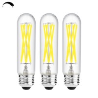 Yaoten E26 Dimmable 6W T10(T30) Led Edison Bulb, 60 Watt Equivalent, Daylight 5000K Tubular Vintage Shape For Chandeliers, Wall Scones, Pendant, 3 Pack, Ac 120V