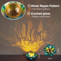 Huaxu Solar Light Outdoor Metal Glass Decorative Waterproof Garden Light Led Lotus Flower Table Lamp