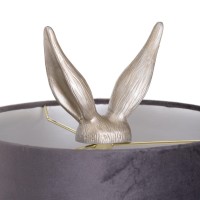 Hill Interiors Silver Hare Table Lamp With Grey Velvet Shade, One Size, Multi-Colour