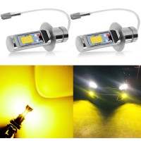 AUXLIgHT H3 LED Fog Light Bulbs VS Stock Halogen Light Bulbs For color AUXLIgHT H3 LED Fog Light Bulbs show cool golden yellow color yet the stock halogen bulbs show dim yellowish color More fashionable than stock bulbs For Lumens AUXLIgHT H3 LED Fog Ligh