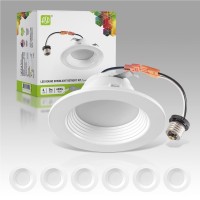 Asd Retrofit 4 Inch Led Recessed Can Downlights 4000K Bright White 9W 70 Watt Replacement 600Lm Wet Rated Dimmable Baffle Trim