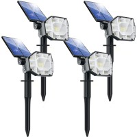 Biling Solar Spot Lights Outdoor Waterproof, Adjustable Bright Solar Lights Outdoor Landscaping Spotlights, Solar Outdoor Lights For Garden Yard Pathway Tree 4 Pack White